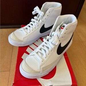 Kids Nike Blazers White and Black High-Top Sneakers